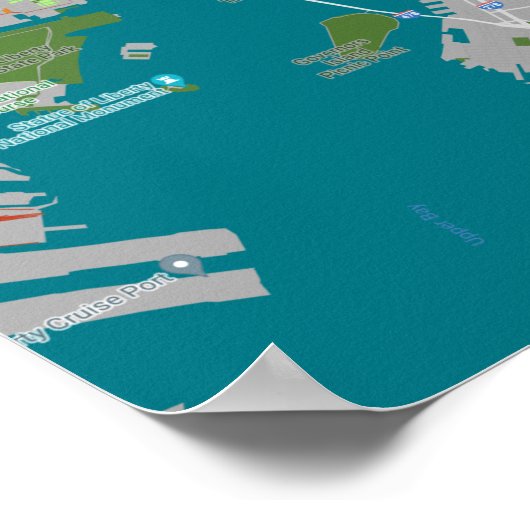 NYCカラフルの地図 ポスター (角)