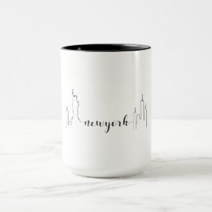 NYCカワイトニューヨークシティスカイラインスーベニア マグカップ