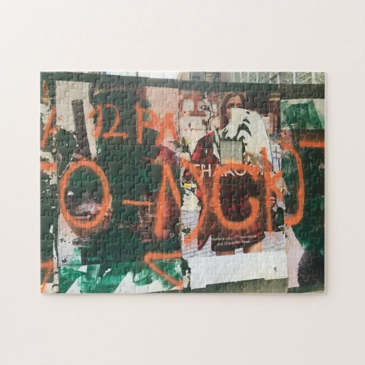NYCガーメントディストリクトグラフィティスプレーペントアーバンアート ジグソーパズル (横)