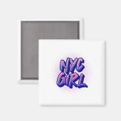 NYCガールグラフィティスタイル マグネット (正面/裏面)