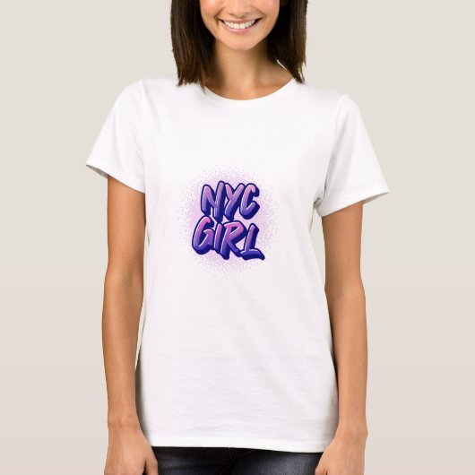 NYCガールグラフィティスタイル Tシャツ (正面)