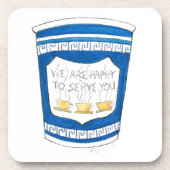 NYCギリシャのダイナーブルーコーヒー喜んであなたにカップを提供 コースター (正面)