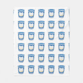 NYCギリシャのデリブルーコーヒーカップを提供して嬉しい フリースブランケット (正面)
