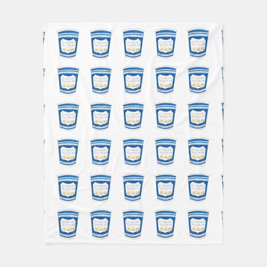NYCギリシャのデリブルーコーヒーカップを提供して嬉しい フリースブランケット (正面)