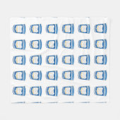 NYCギリシャのデリブルーコーヒーカップを提供して嬉しい フリースブランケット (正面(横))