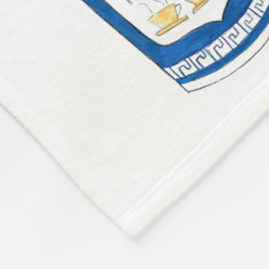 NYCギリシャのデリブルーコーヒーカップを提供して嬉しい フリースブランケット (角)