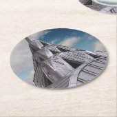 NYCクライスラの建物 ラウンドペーパーコースター (アングル)