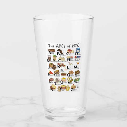NYCクラシックNY City FoodsのABC タンブラーグラス (正面)
