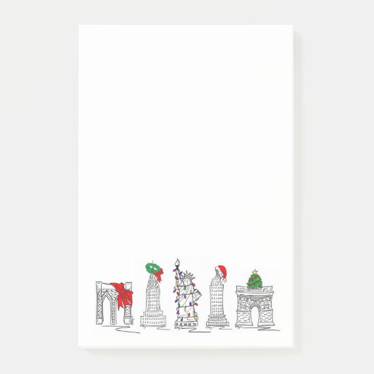 NYCクリスマスクリスマスランドマークス建築ニューヨーク ポストイット (正面)