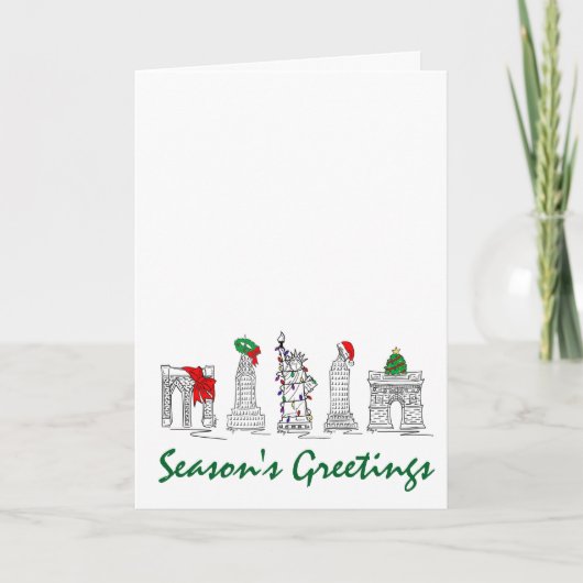 NYCクリスマスサンタツリーリースホリデーランドマークス シーズンカード (正面)