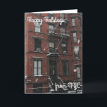NYCクリスマスハヌッカスノーからのハッピーホリデーズ シーズンカード<br><div class="desc">カードには、冬の吹雪の中でアッパー・ウェスト・サイド・ブラウンストーンのオリジナル写真が掲載され、NYCからHAPPY HOLIDAYS FROM NYCかわいらしフォント。クリスマスまたはハヌカーの休日の挨拶を送るのに最適！</div>