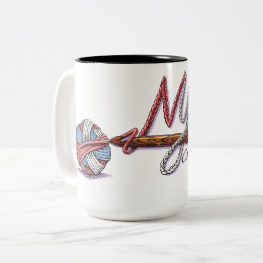 NYCクロシェ・ギルド15oz mug ツートーンマグカップ (正面左)