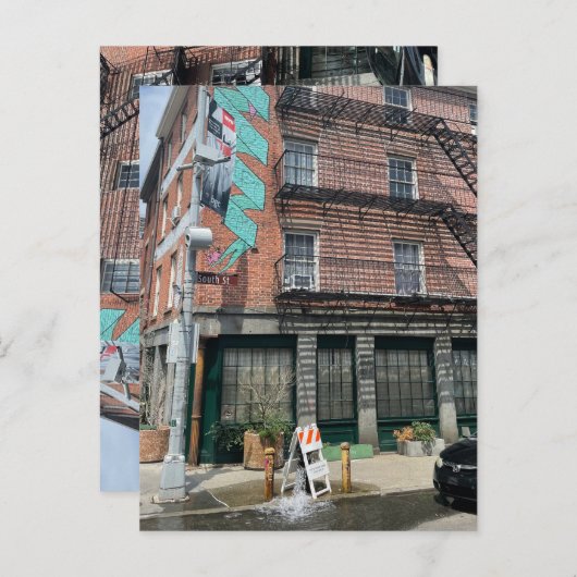 NYCグラフィティ建物はがきアーバンアートスナップショット ポストカード (正面/裏面)