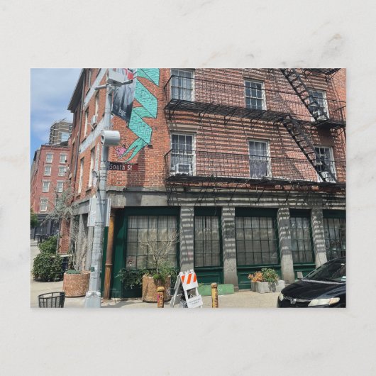 NYCグラフィティ建物はがきアーバンアートスナップショット ポストカード (裏面)