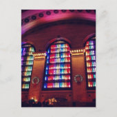 NYCグランドセントラルステーションでのクリスマスライトショー シーズンポストカード (正面)