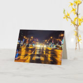 NYCグリーティングカードの雨の夜 カード (黄色い花)