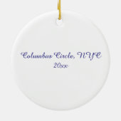 NYCコロンバスサークルクリスマスホリデーニューヨークNY セラミックオーナメント (裏面)