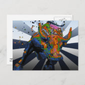 NYCサイケデリック：ウォール街の突撃 ポストカード (正面/裏面)