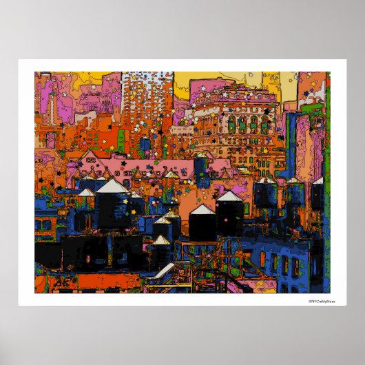 NYCサイケデリック:冬のNYCウォータータワーズ#9 ポスター (正面)