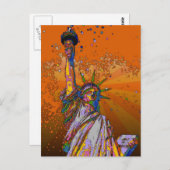 NYCサイケデリック：自由の女神001 ポストカード (正面/裏面)