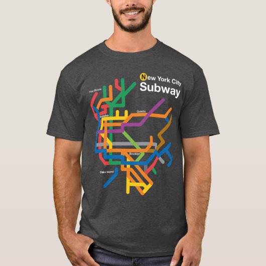 NYCサブウェイ図ギフト Tシャツ (正面)