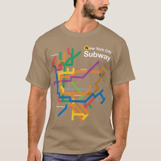 NYCサブウェイ路線図 フレンズ Tシャツ (正面)