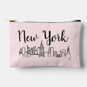 NYCスカイラインイラストレーションメイクアップバッグ アクセサリーポーチ