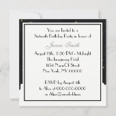 NYCスカイラインウィットシルエットBlk金ゴールドスタースウィート16 招待状 (裏面)