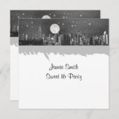 NYCスカイラインエッチングルムーンブラック2甘い16 SQ 招待状 (正面/裏面)