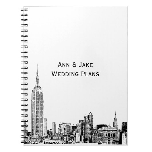 NYCスカイラインエッチング01 ノートブック (正面)