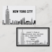 NYCスカイラインエッチング01 名刺 (正面/裏面)