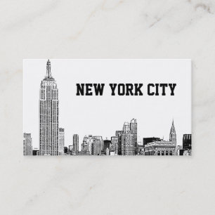 NYCスカイラインエッチング01 名刺