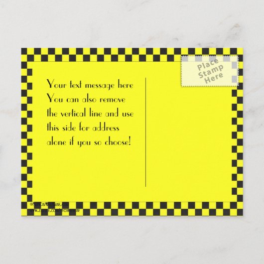 NYCスカイラインエッチングESBチェックタクシー救日付 案内ポストカード (裏面)