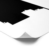 NYCスカイラインシルエットウェディングパーティーバナーWht ポスター (角)