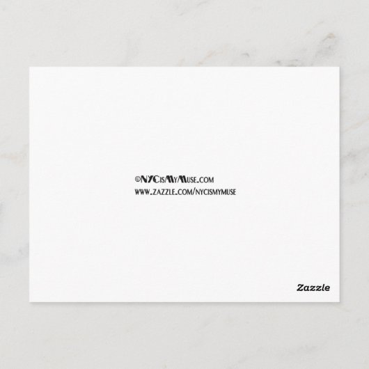 NYCスカイラインシルエットブルースターリーテーブル番号 ポストカード (裏面)