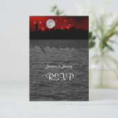NYCスカイラインシルエットムーンレッドRSVP 1 出欠カード (スタンド正面)