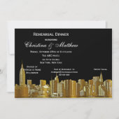 NYCスカイラインシルエットリハーサルディナー 招待状 (正面)