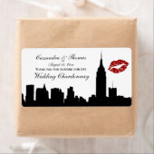 NYCスカイラインシルエット、キスESB #1H BWワインラベル ラベル (インサイチュ)