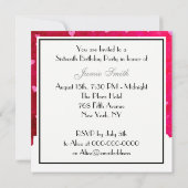 NYCスカイラインシルエットHtピンク赤いハートスイーツ16 招待状 (裏面)