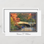 NYCスカイラインセントラルパークボウブリッジウェディング招待状 招待状 (正面/裏面)