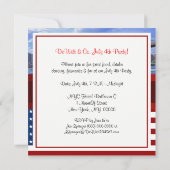 NYCスカイラインバックリンブリッジUSAフラッグレッドWブルーパーティー 招待状 (裏面)