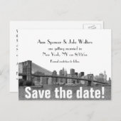 NYCスカイラインバックリン橋が日付を保存 案内ポストカード (正面/裏面)