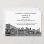 NYCスカイラインバックリン橋エッチド#2Hズ結婚ズ 招待状 (裏面)