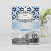 NYCスカイラインブルックリンブリッジバー（ユダヤ教の）バル・ミツバー#2 招待状 (スタンド正面)