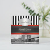 NYCスカイラインブルックリンブリッジボートブライダルシャワー 招待状 (スタンド正面)