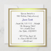 NYCスカイラインブルックリンブリッジボートブルーウェイト誕生日 招待状 (裏面)