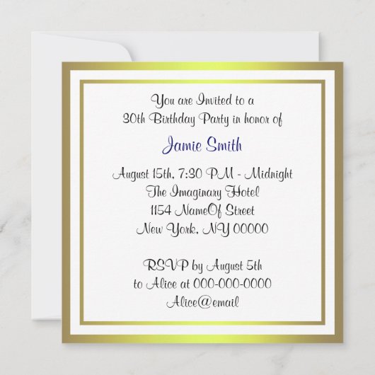 NYCスカイラインブルックリンブリッジボートブルーウェイト誕生日 招待状 (裏面)