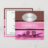 NYCスカイラインブルックリンブリッジボート3バチェロレッテ 招待状 (正面/裏面)