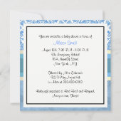 NYCスカイラインブルックリンブリッジボート6ベビーシャワー 招待状 (裏面)