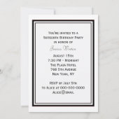 NYCスカイラインブルックリンブリッジ#2 DIYスウィート16 招待状 (裏面)